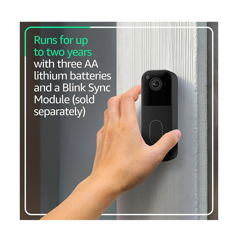 Blink Video Doorbell Wireless Hd Camera - Add On Doorbell Only, Sync Module Not Included