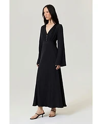 Nocturne Women's Crystal Button Detailed Maxi Dress