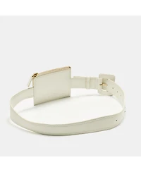 Pre-Owned Jacquemus White Leather La Ceinture Carree Pouch Belt