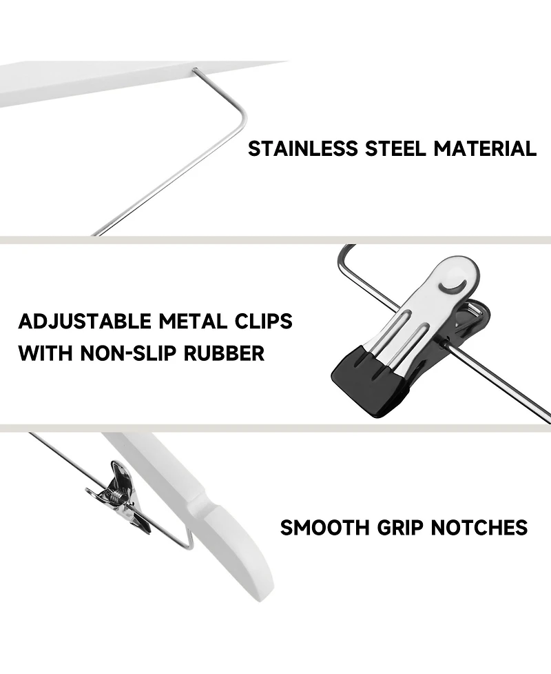 BP4U Premium Wooden Clothes Hangers with Swivel Hook – Solid Wood Skirt/Pant Clips for Suits and Coats