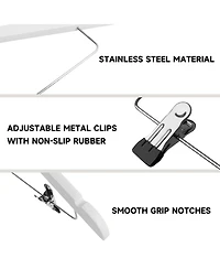 BP4U Premium Wooden Clothes Hangers with Swivel Hook – Solid Wood Skirt/Pant Clips for Suits and Coats