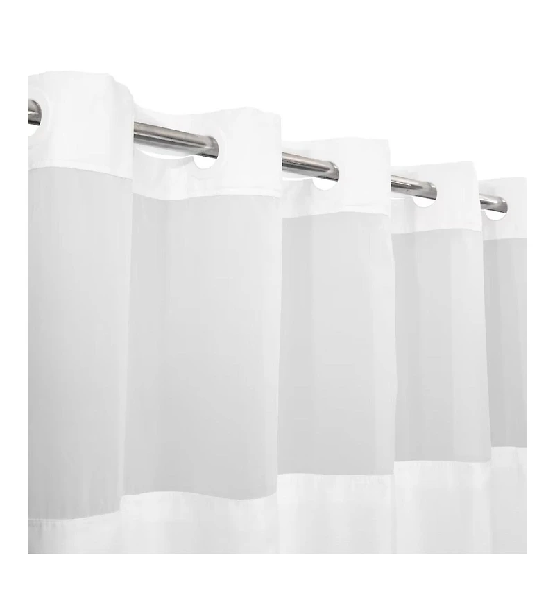 Awesome Home Slub Texture Shower Curtain with Snap-In Liner, and Sheer Window, 71"X74"