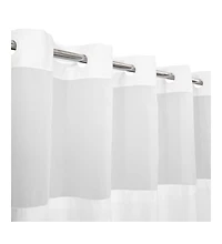 Awesome Home Slub Texture Shower Curtain with Snap-In Liner, and Sheer Window, 71"X74"