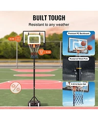 Mecale 32-Inch Adjustable Basketball Hoop, 5–7 ft Portable Backboard System with Wheels and Fillable Base