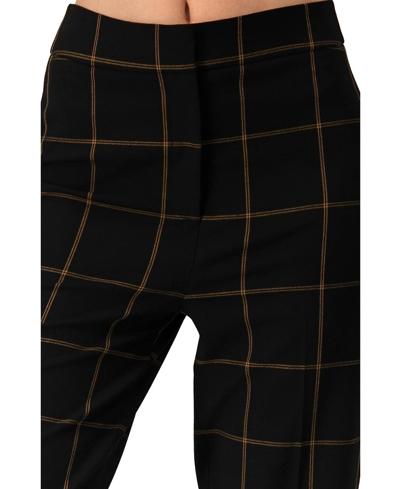 Ivonne Women's Black Tailored Straight-Leg Trousers