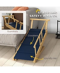 Zeus & Ruta Pine wood Adjustable Foldable Steps