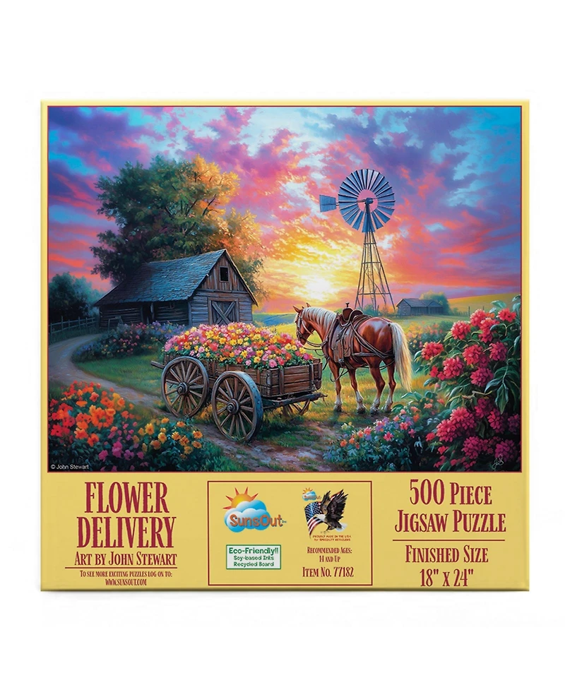 SunsOut Flower Delivery 500 piece Jigsaw Puzzle for Adults