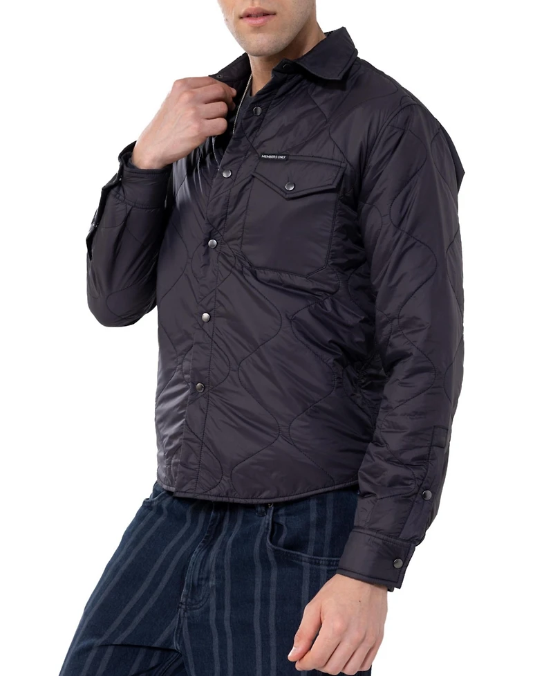 Members Only Men's Quilted Shirt Jacket