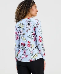 I.n.c. International Concepts Petite Floral-Print Henley Top, Macy's Exclusive