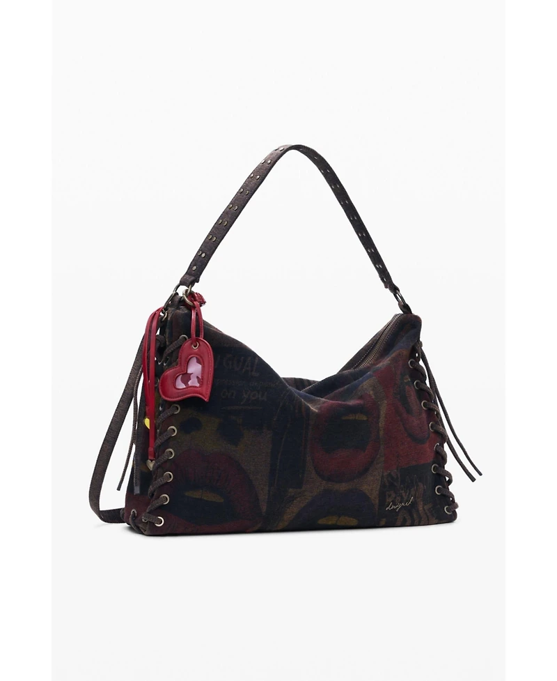 Desigual Women's Large graffiti lips bag