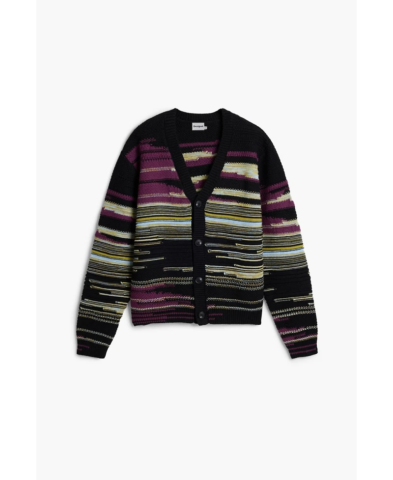 Desigual Men's Striped cardigan sweater