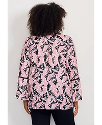 Avenue Women's Button Front Poet Blouse