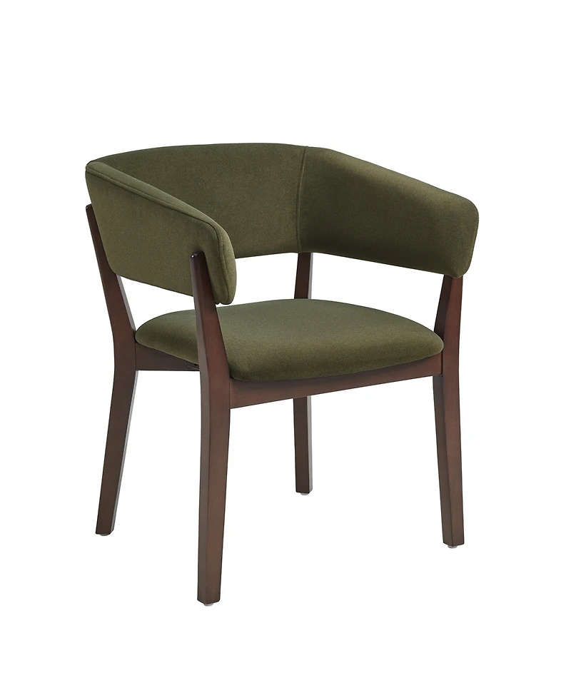 Manhattan Comfort Blake Faux Mohair Upholstered 26" Beech Wood Dining Armchair