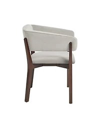 Manhattan Comfort Blake Faux Mohair Upholstered 26" Beech Wood Dining Armchair