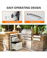 gaomon Outdoor Kitchen Drawers, Stainless Steel with Paper Towel Holder, Smooth Glide, Durable Bbq Storage