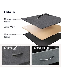 gaomon 5-Drawer Fabric Dresser Bedroom Chest, Metal Frame, Wood Tabletop, Entryway Storage Organizer, Easy Pull Handle