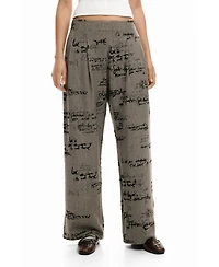 Desigual Women's Plaid lettering trousers