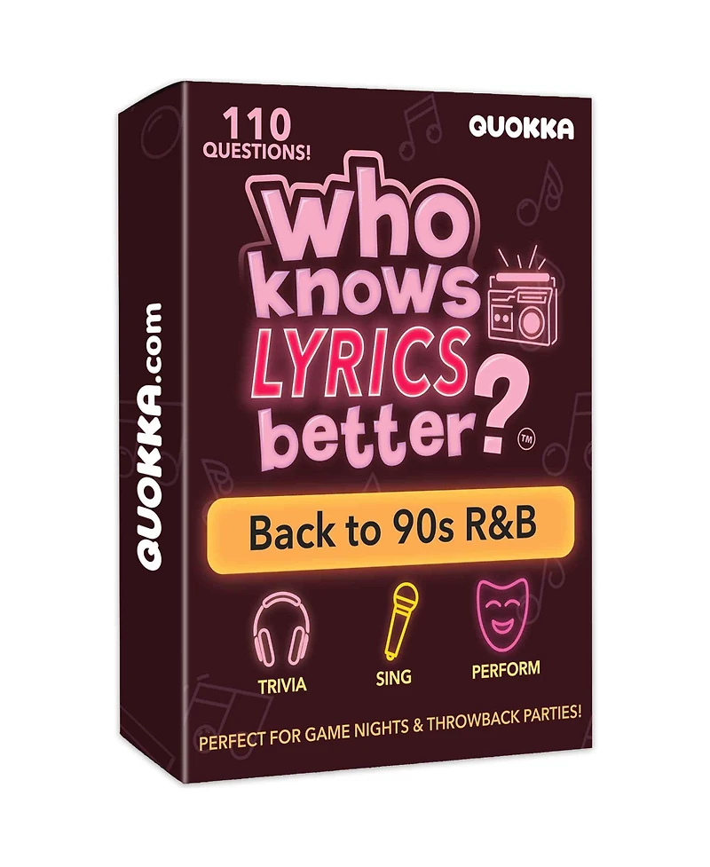 Quokka Who Knows Lyrics Better? 110 Questions – 90s R&B Music Trivia & Singing Game for Parties