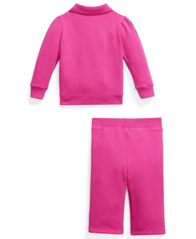 Polo Ralph Lauren Baby Girls' Collared Shirt and Pants, 2-Piece Set