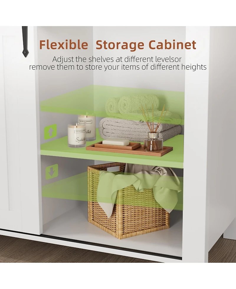 gaomon Kitchen Sideboard with Sliding Barn Doors, 5 Drawers, 0.98" Thick Top Plate, Storage Cabinet