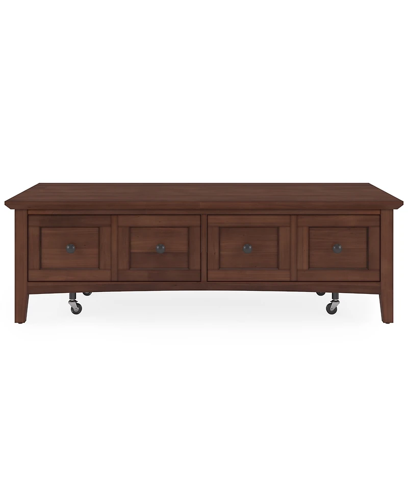 Furniture Hedworth Wood Rectangle Coffee Table with 2 Square End Tables Set