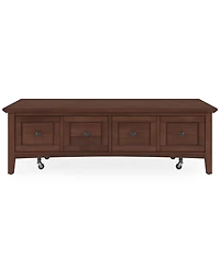 Furniture Hedworth Wood Rectangle Coffee Table with 2 Square End Tables Set