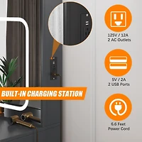 gaomon 4 Drawer Bedroom Dresser with Electrical Outlet, Storage Cabinet, Modern Chest for Bedroom