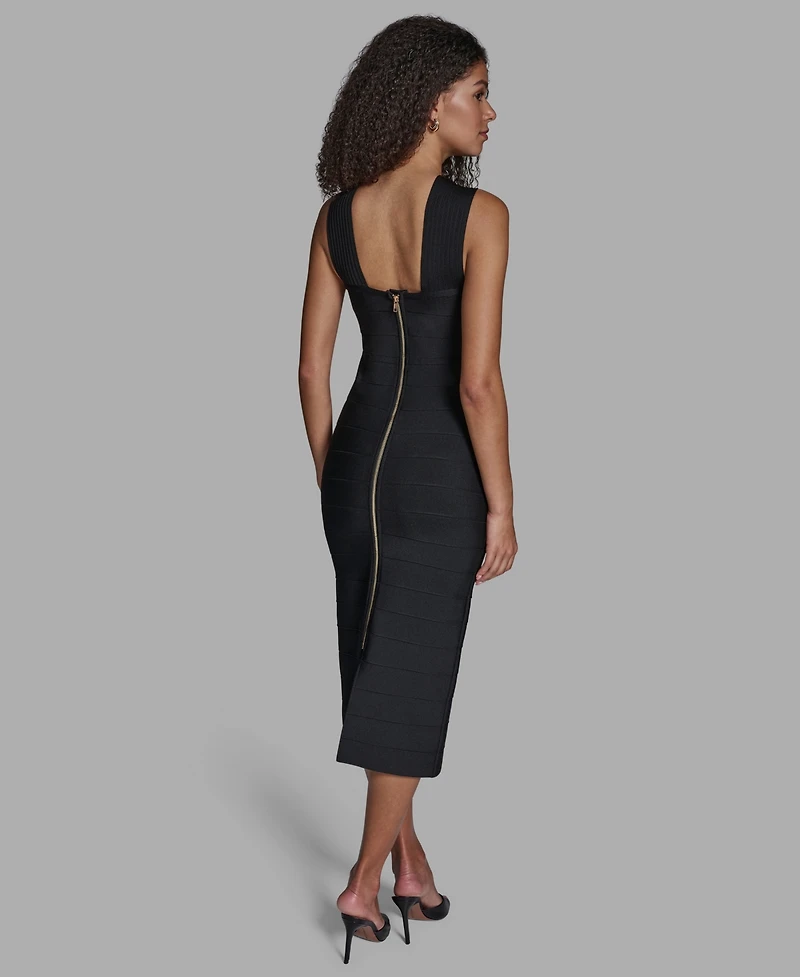 Bcbg Women's Criss-Cross Halter Neck Bandage Midi Dress