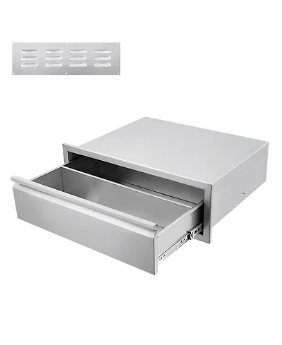gaomon 30W x 23D x 10H Inch Outdoor Kitchen Drawer with Divider, Stainless Steel Single Bbq Drawer