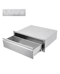 gaomon 30W x 23D x 10H Inch Outdoor Kitchen Drawer with Divider, Stainless Steel Single Bbq Drawer