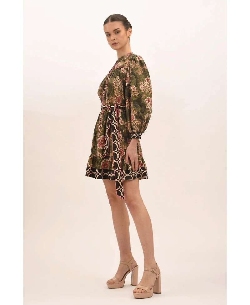 Celina Moon Women's Rosette Mini Dress