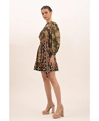 Celina Moon Women's Rosette Mini Dress