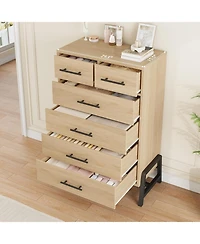 gaomon 4+2 Drawer Engineered Wood Modern Dresser with Chic Legs, Waterproof Top and Anti-Tip Design