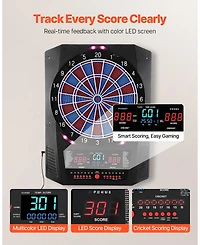 Mecale Electronic Dart Board, 13.5" Dartboard with 45 Games, 474 Variations, Led Scoring Screen and Soft Tip Darts