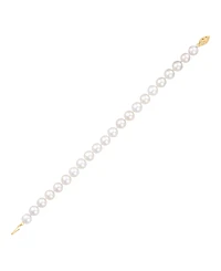 Honora White Cultured Freshwater Pearl (7-8mm) Bracelet in 14k Yellow Gold