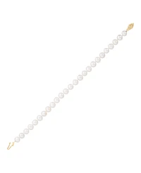 Honora White Cultured Freshwater Pearl (6-7mm) Bracelet in 14k Yellow Gold