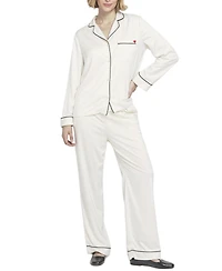 Elle Collection Women's Satin Pj Set Long Pajama