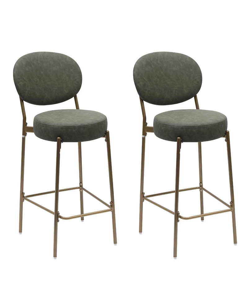 Streamdale Furniture 29" Faux Leather Bar Stools - Set of 2
