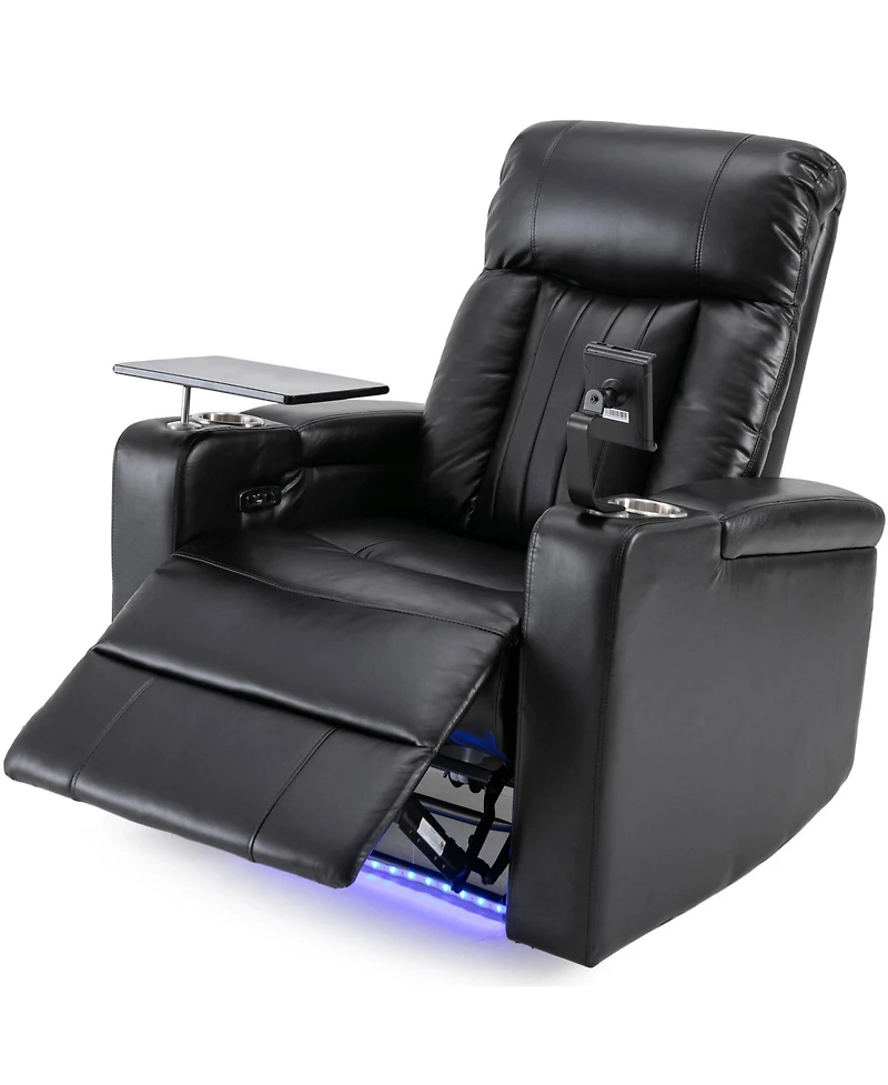 Streamdale Furniture Premium Power Recliner with Storage Arms, Cupholders, Swivel Tray Table and Cell Phone Stand