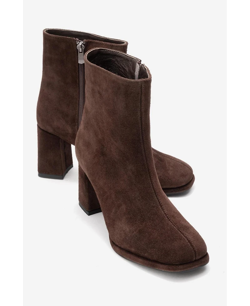 Forever & Always Women's Shoes Napoli Leather Block Heel Boot