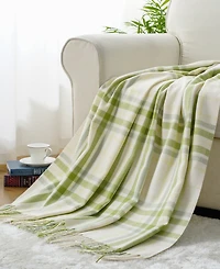 Happycare Textiles Yarn-Dyed Woven Plaid Fringe Throw, 60" x 50"
