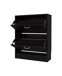 Fm Furniture Ozzy Shoe Cabinet, 2 Tilt-Out Doors, Slim Design, Internal Supports, Modern Style, Wenge