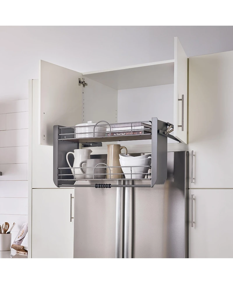 Rev-a-Shelf 24" Kitchen Pulldown Wall Cabinet Shelf System, Gray, 5PD-24FOG