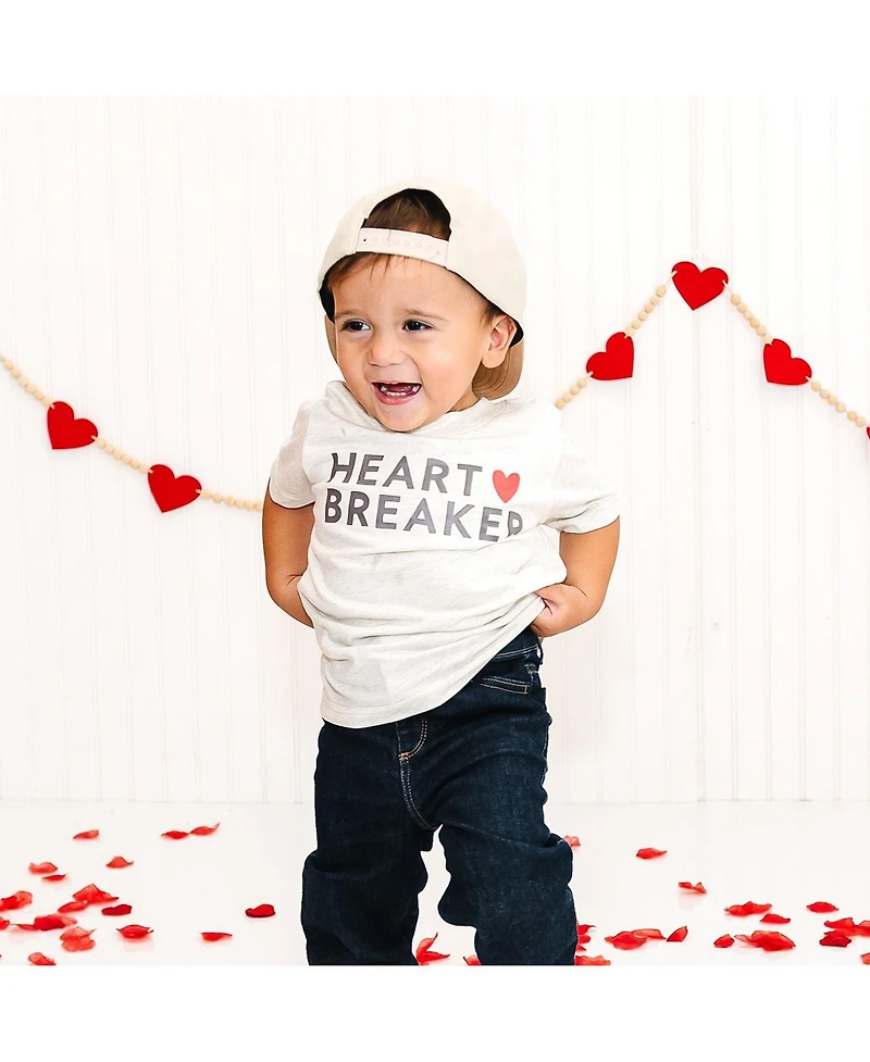 Sweet Wink Toddler Boys Heartbreaker Valentine's Day Short Sleeve T-Shirt