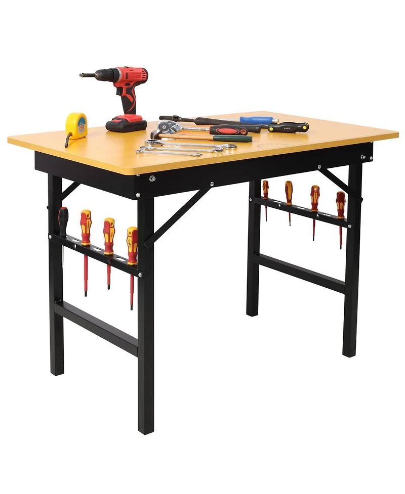 Streamdale Furniture Portable Folding Work Table with Measuring Tape