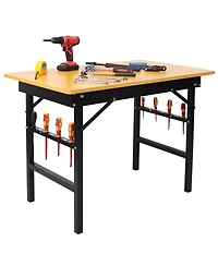 Streamdale Furniture Portable Folding Work Table with Measuring Tape