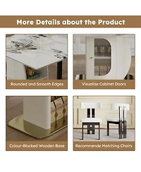 Streamdale 63" Modern Dining Table Set w/ Storage, Chairs Included