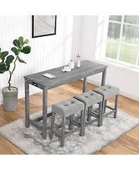 Streamdale Furniture Industrial Bar Table Set with Power Outlet
