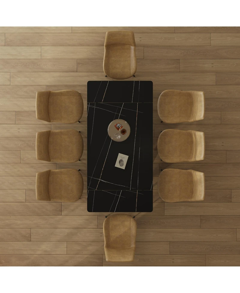 Streamdale Furniture Retractable Sintered Stone Dining Table Set