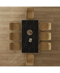 Streamdale Furniture Retractable Sintered Stone Dining Table Set